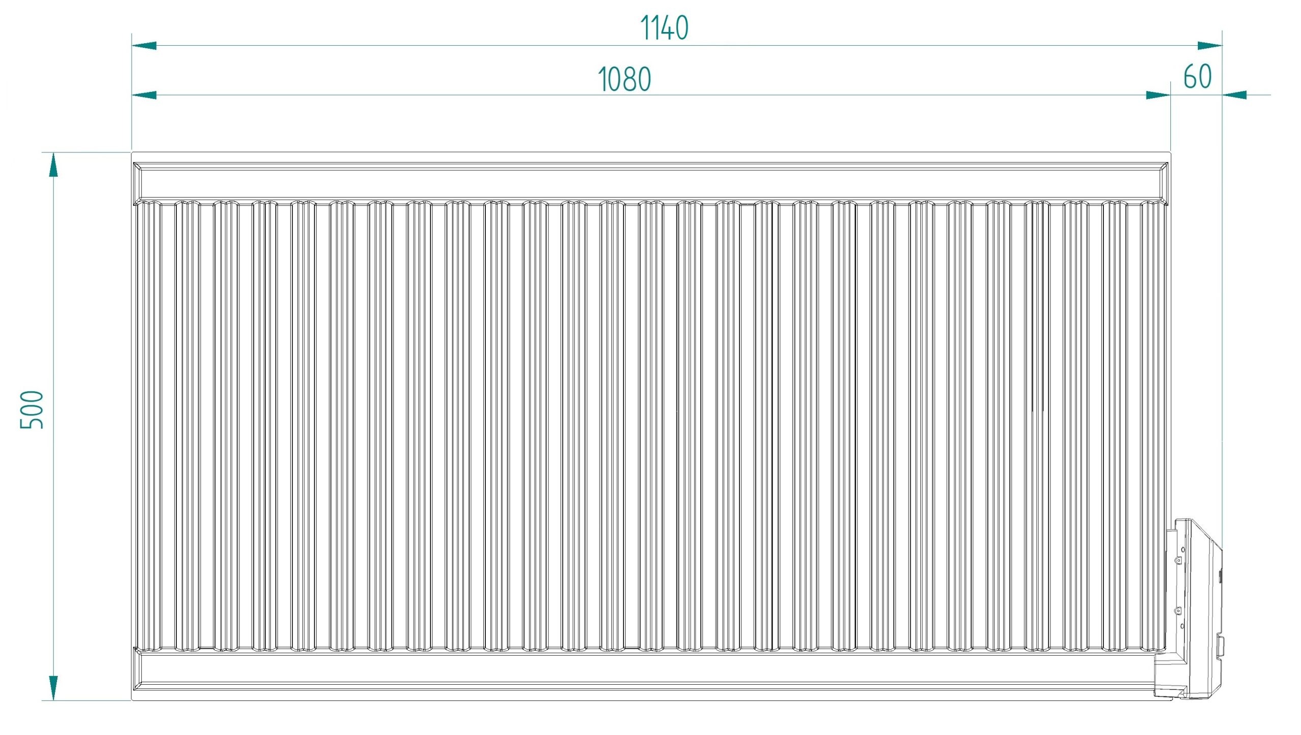 Elektrische oliegevulde radiator 1800 w, 114x50 cm, WiFi - Afbeelding 2